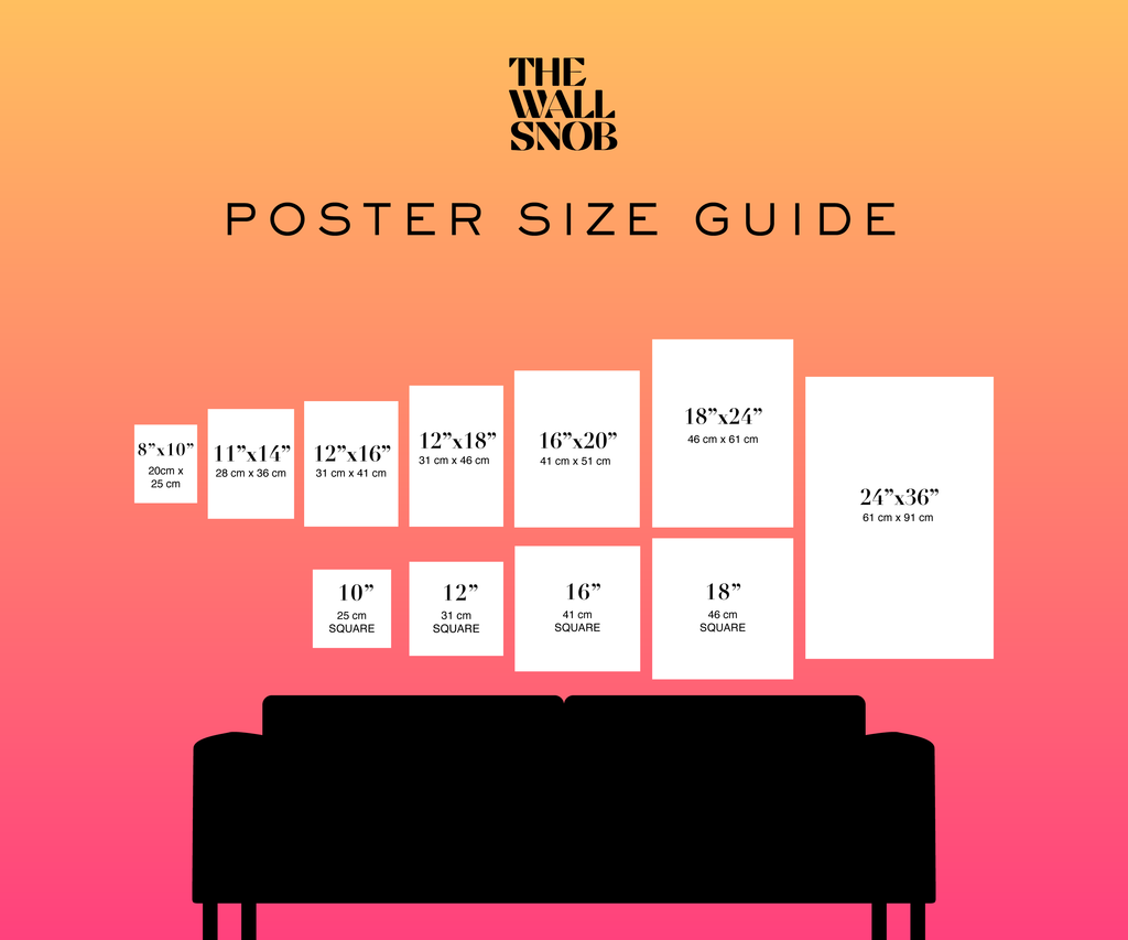 THE WALL SNOB Poster Size Guide