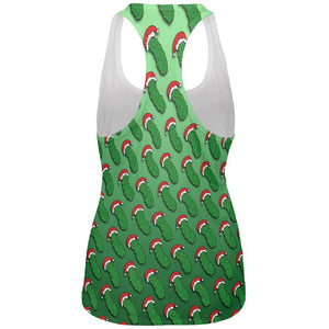 Christmas German Pickle Pattern All Over Womens Work Out Tank Top