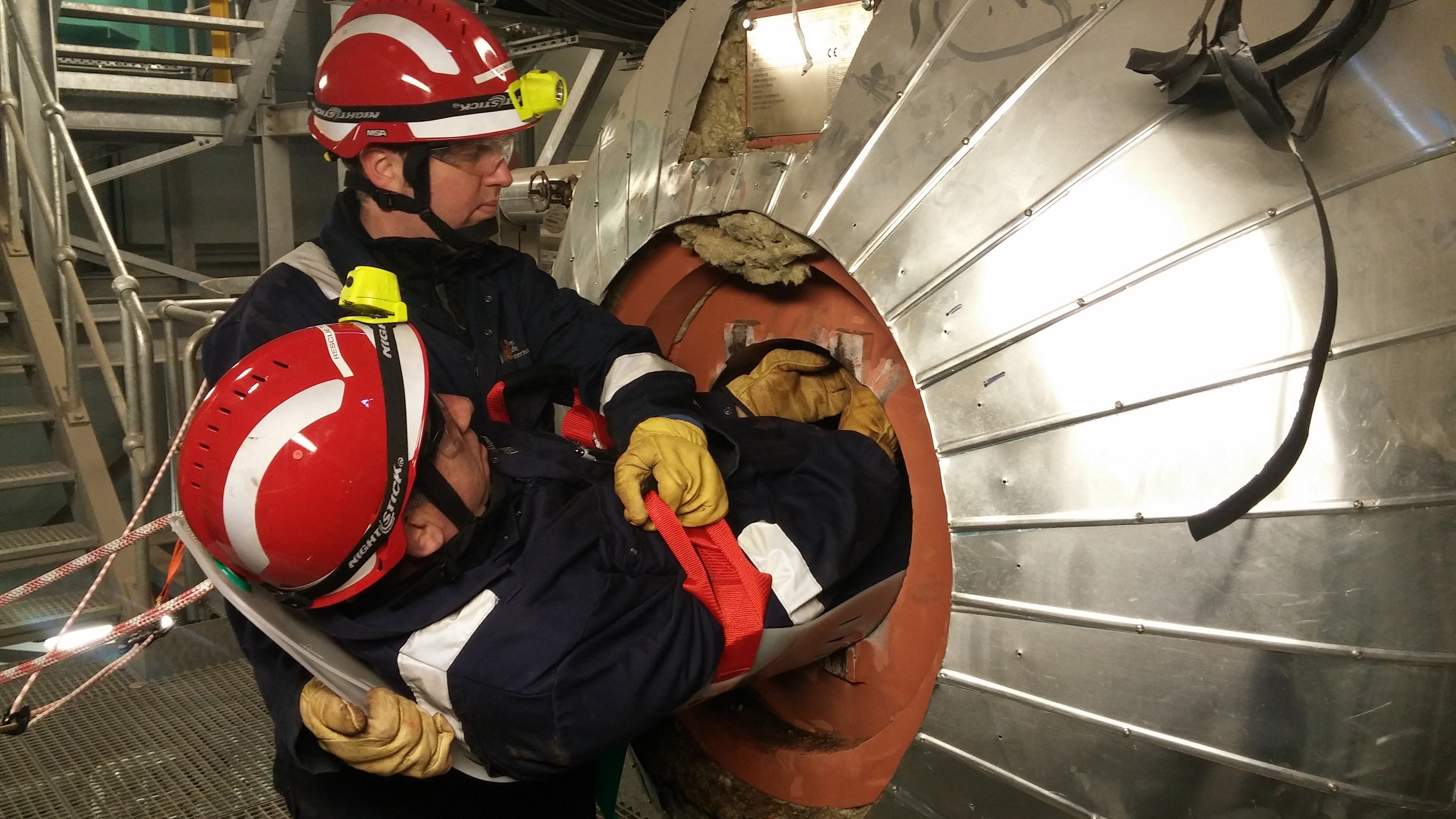 men training in confined space