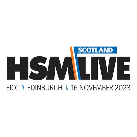 The logo of HSM Live Scotland to be hosted in Edinburgh at the Edinburgh international conference centre on the sixteenth of November where Fire Safe International will be attending.