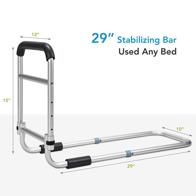Secure to Any Bed Frame Adjustable Bed Assist Rail