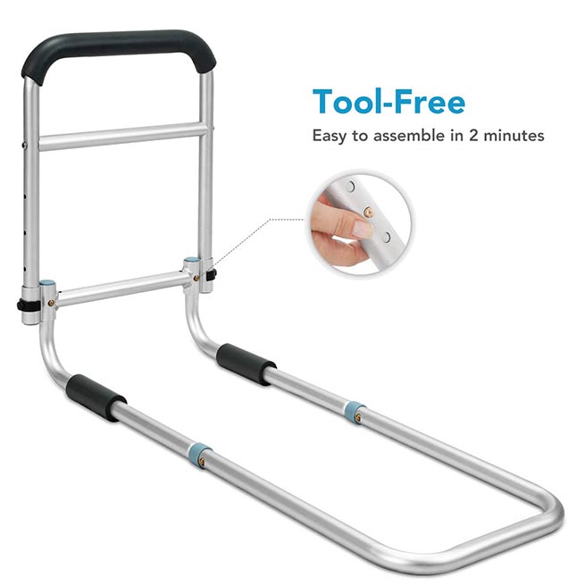 Tool Free Adjustable Bed Assist Bar