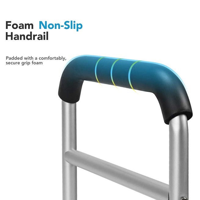 Non-slip bed safety rail