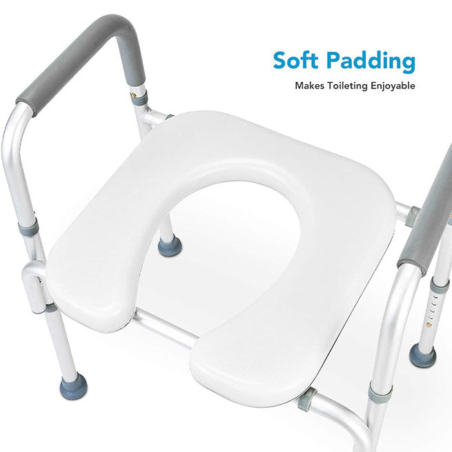 Raised Toilet Seat with Padded Seat
