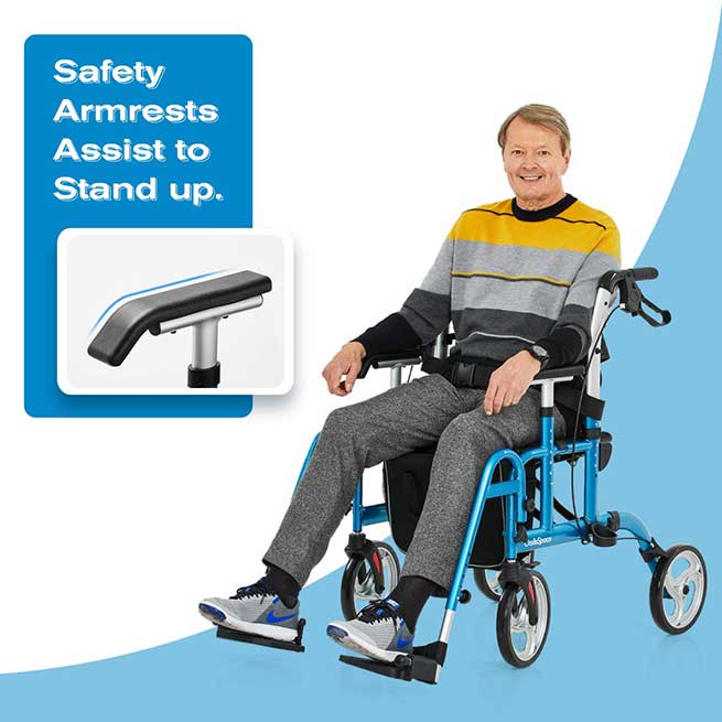 Safe and Stable Rollator Wheelchair
