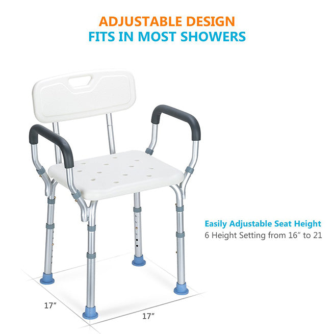 Adjustable Shower Chair With Arms