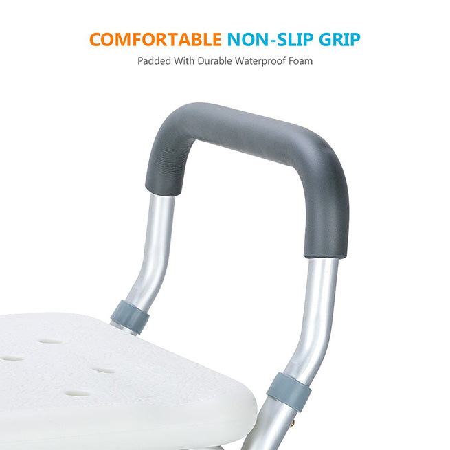 Shower Chair With Arms with a non-slip grip