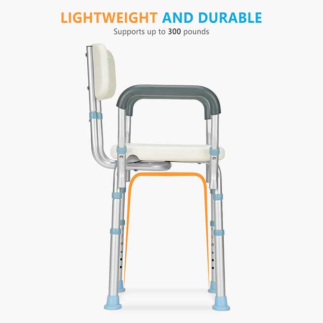 Safe and Durable Shower Chair with Cut Out