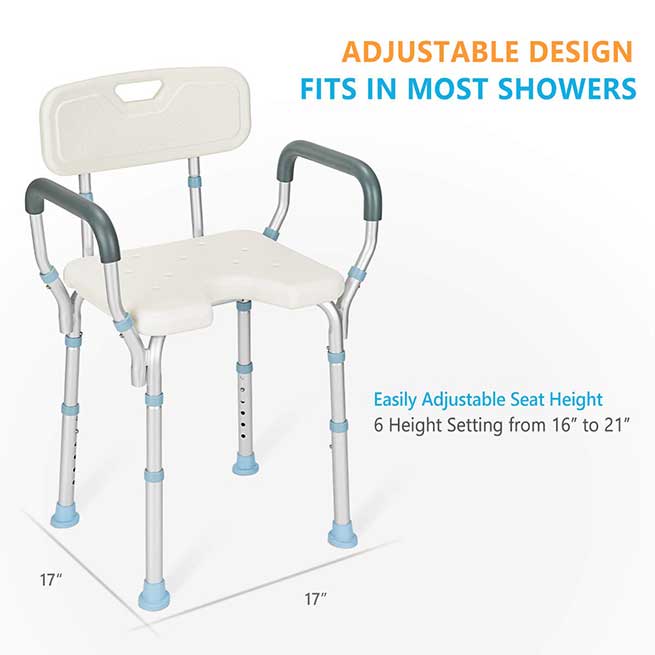 Comfortable Shower Chair with Cut Out