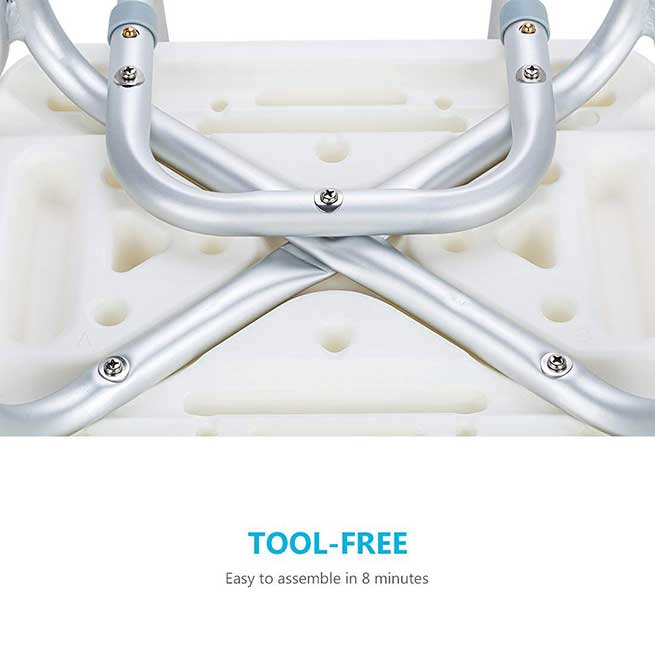 Tool Free Shower Chair with Cut Out