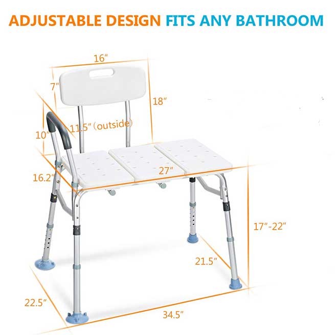 Height Adjustable Tub Transfer Bench