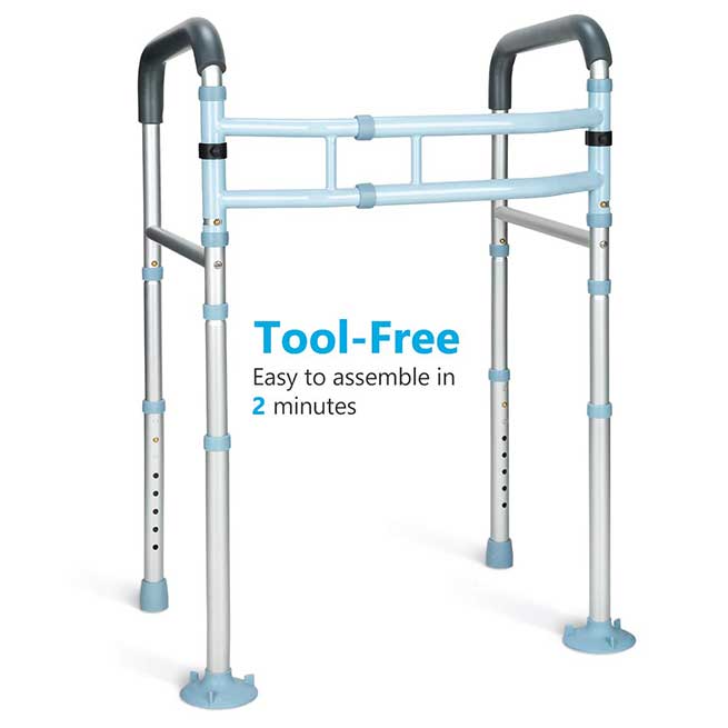 Tool Free Toilet Safety Frame