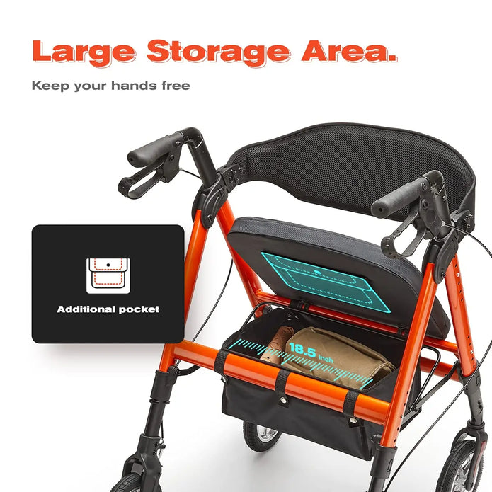 large storage bariatric rollator