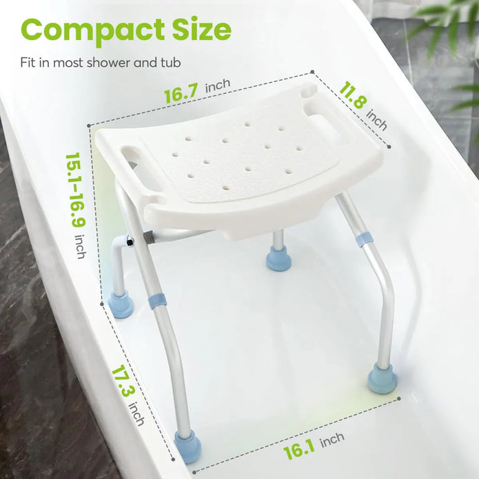 Adjustable and foldable shower chair