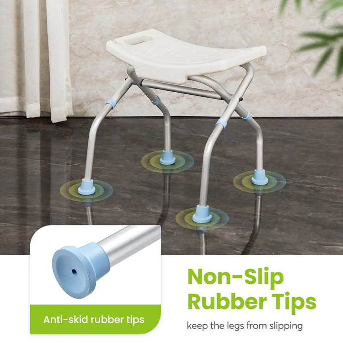 Non-slip foldable shower chair