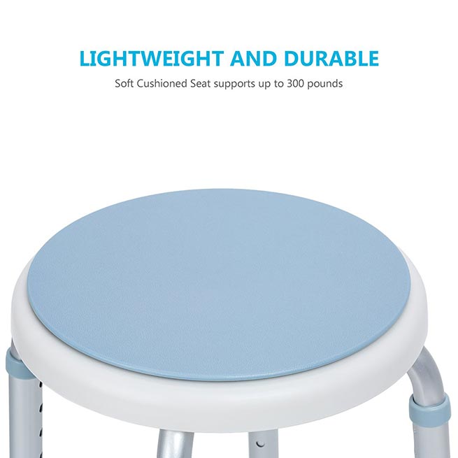 Lightweight and Durable 360° swivel  Shower Stool