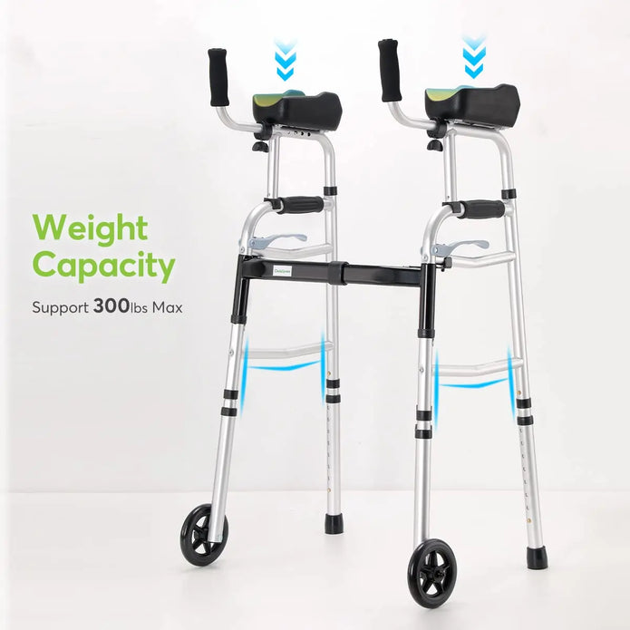 300lbs capacity two wheel walker