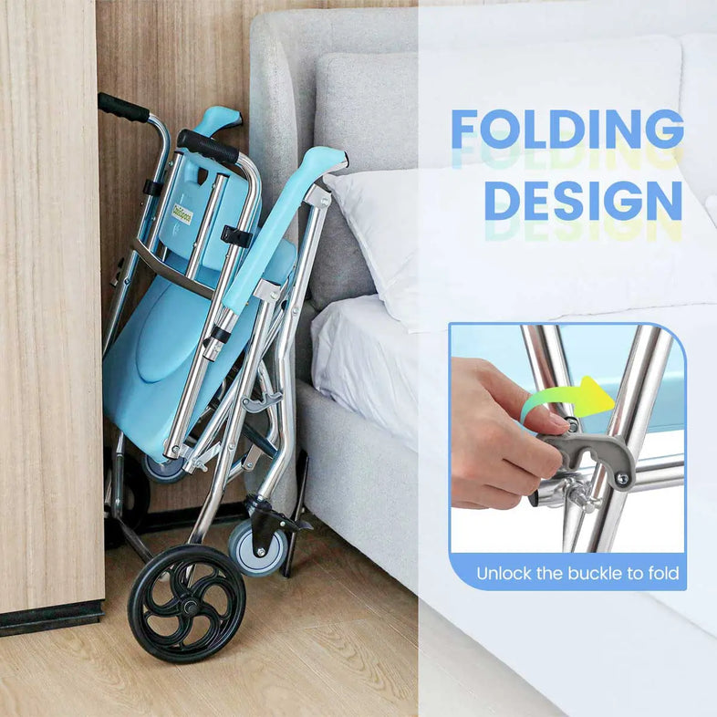 Foldable Shower/Commode Wheelchair