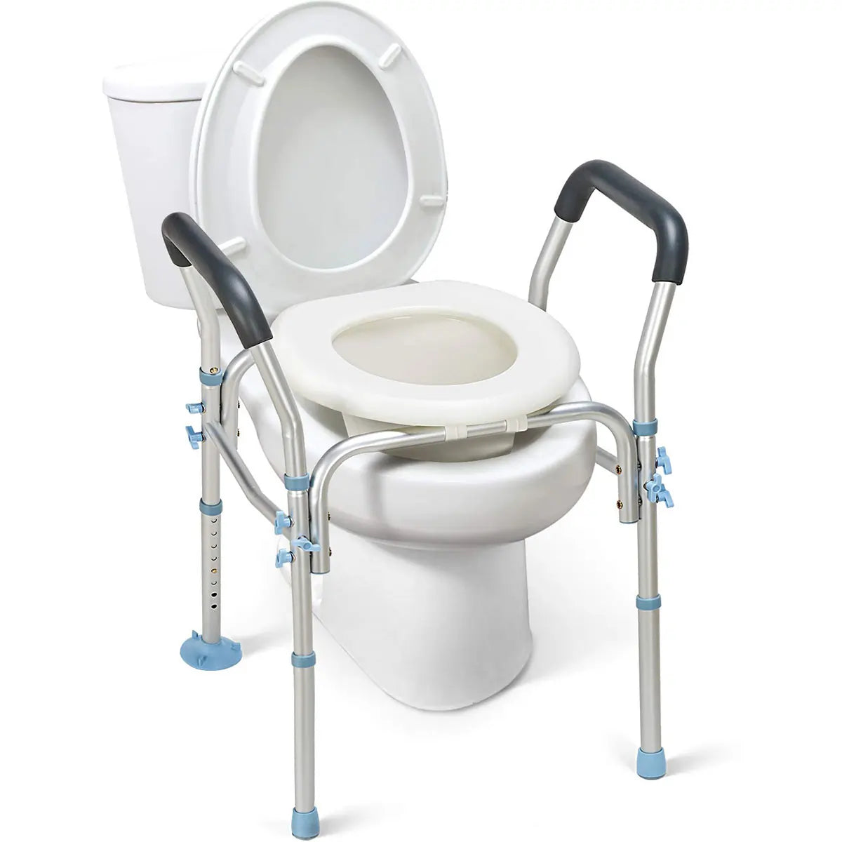 300LBS Capacity Raised Toilet Seat with Arms