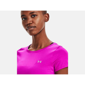 Under Armour Heat Gear Purple Short Sleeve V Neck T Shirt Women