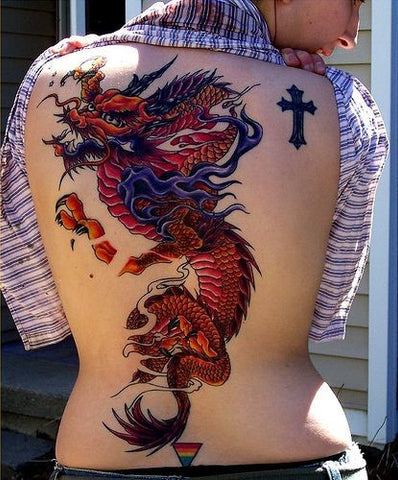 Red Dragon Tattoo Top 2 design Creative Styles Fire Dragon Temporary Body  Tattoo - YouTube