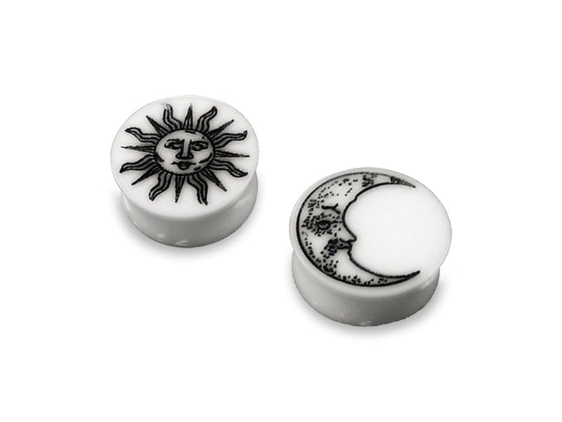 Piercing-Dealer Sole e luna / 10mm Plug Orecchio <br> Sole & Luna