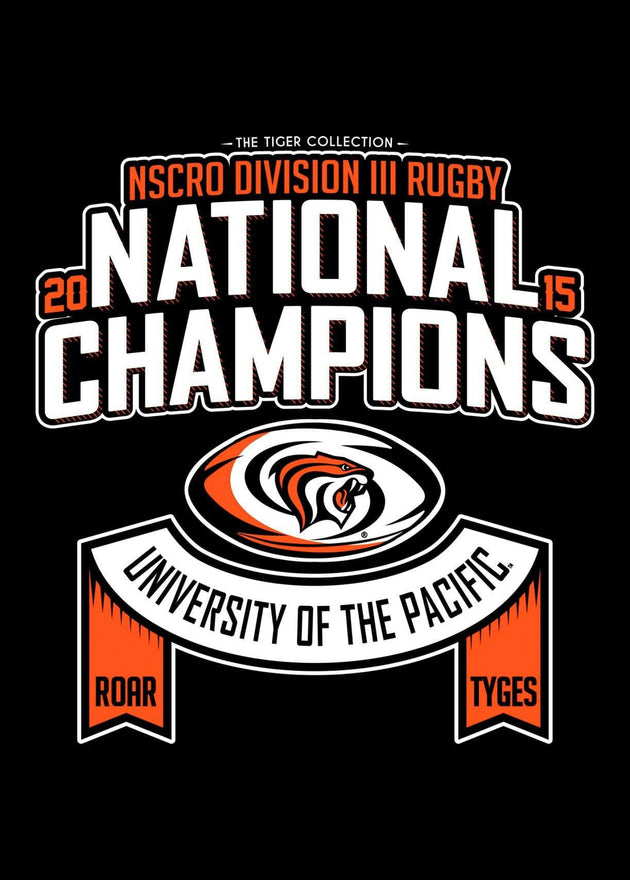 University of the Pacific Rugby National Champions 2015 T-shirt