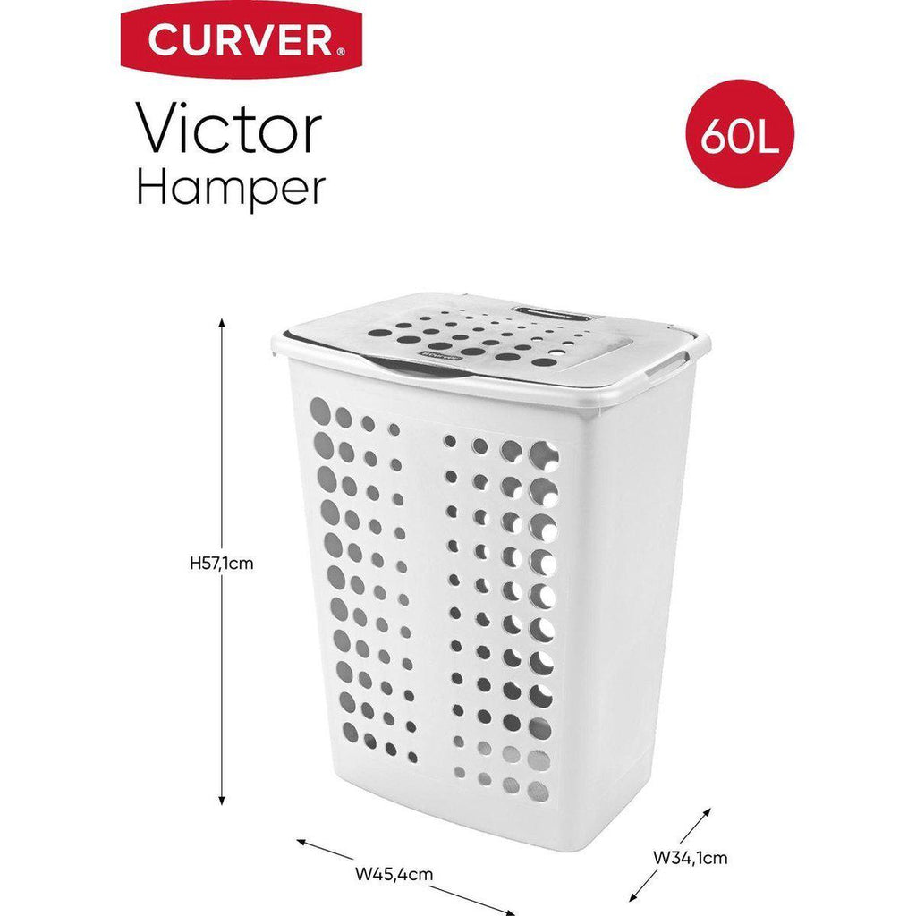 vervormen lineair versterking Curver Victor wasbox 60 liter wit | Bouwhof