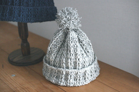 Crochet pattern Parent-child rib cap No.1 work image