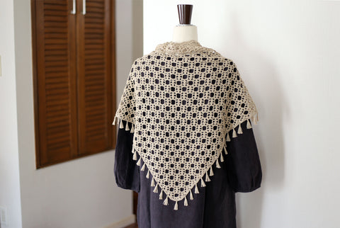 Crochet shawl back view