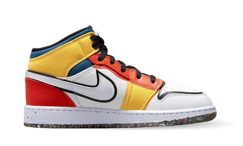 Nike Air Jordan 1 Mid SE Multi-Color Canvas (GS)