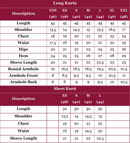 Sizer Chart Aafrinish By Niazi