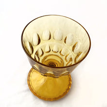 Load image into Gallery viewer, Vintage Hazel Atlas Glass Co. Reflection Amber Yellow Gold Honey Footed Candy Dish Nuts Trinket Catchall Entertain Glassware Housewares Tableware Home Decor Boho Bohemian Shabby Chic Cottage Farmhouse Mid-Century Modern Industrial Retro Flea Market Style Unique Sustainable Gift Antique Prop GTA Hamilton Toronto Canada shop store community seller reseller vendor
