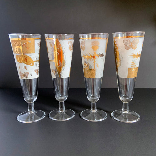 Vintage Federal Amoeba Boomerang Turquoise Pilsner Glasses Set Of 8 -  Chickenmash Farm