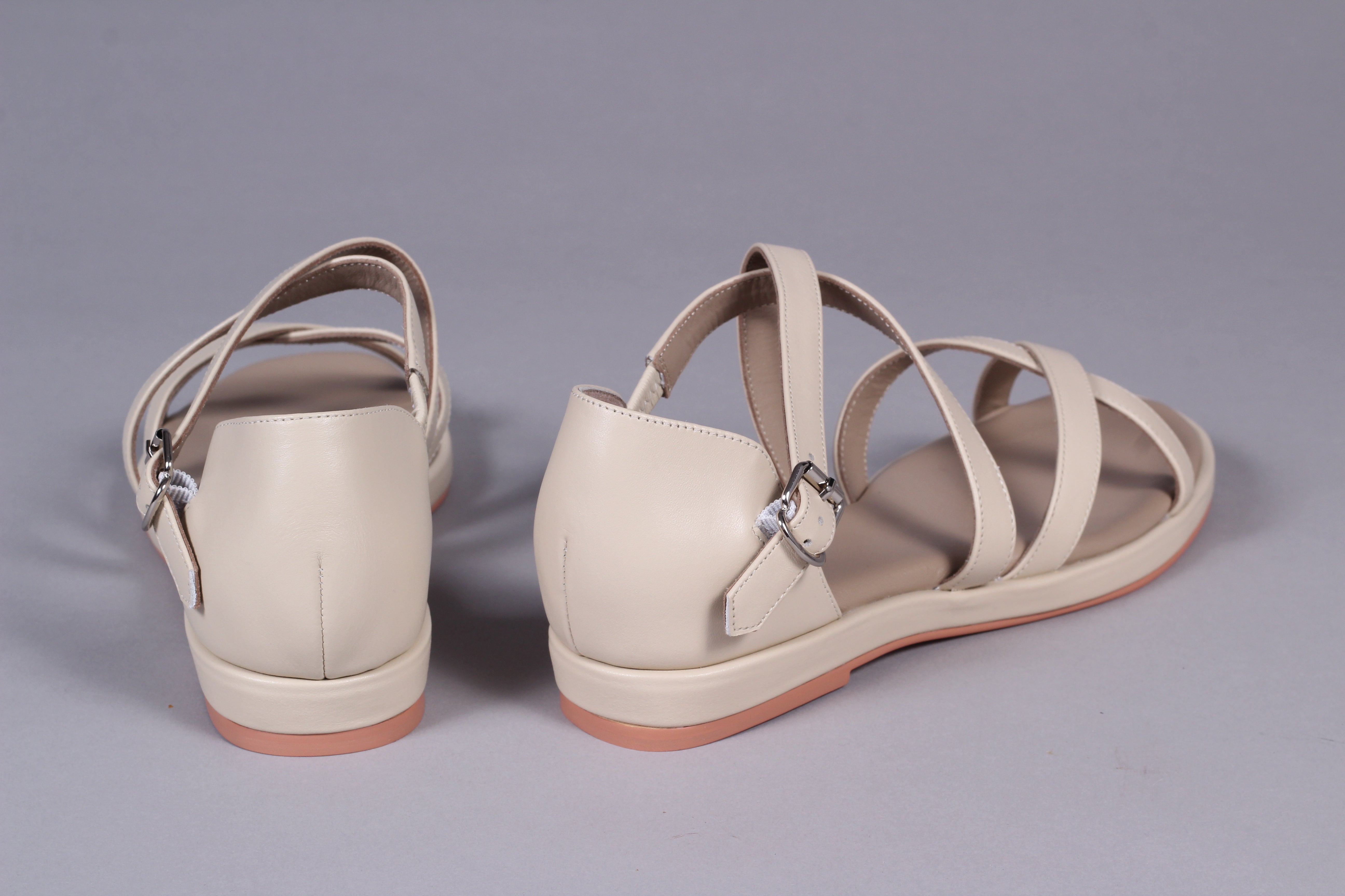 50s style summer sandals - Off white - Sophia