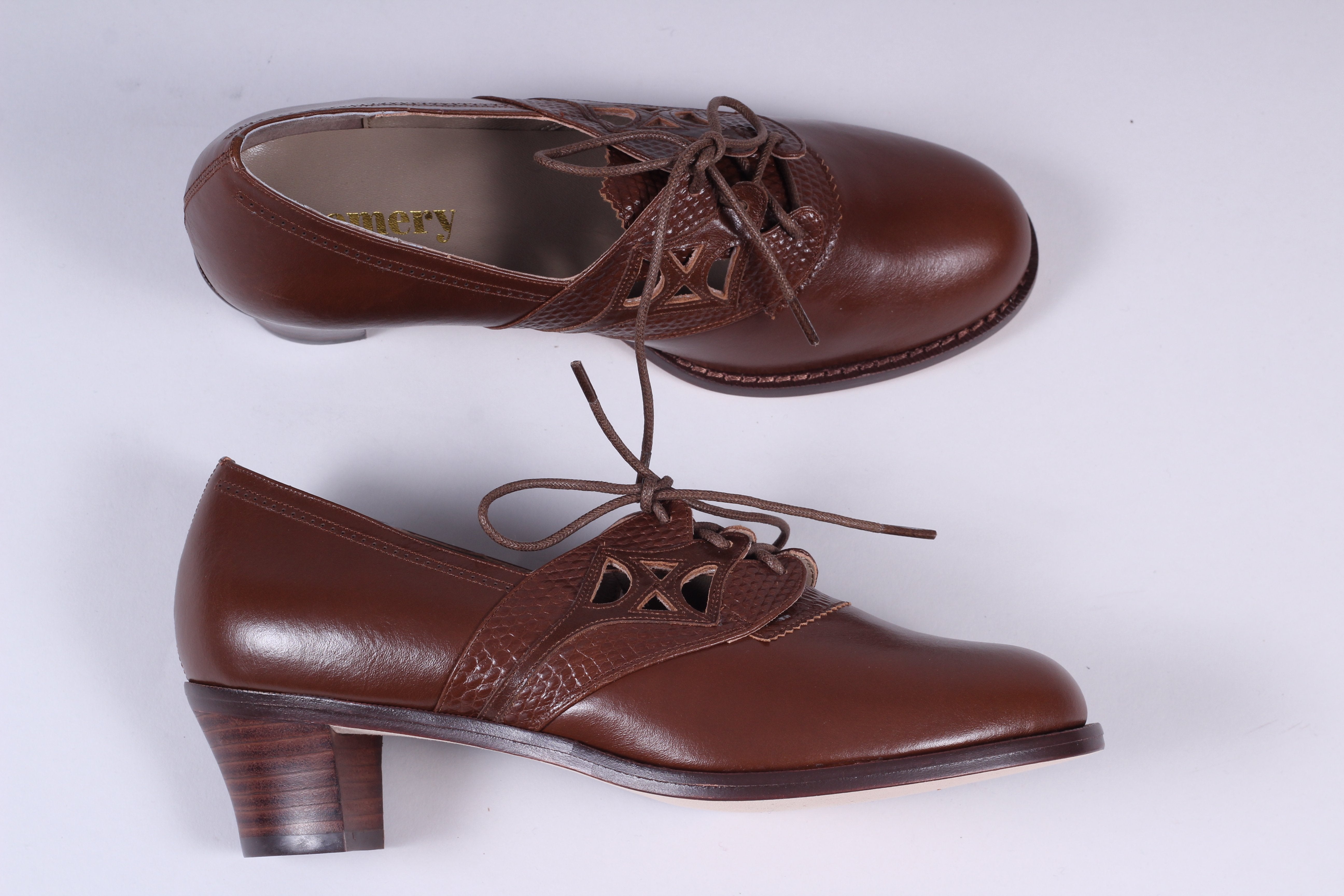 Everyday walking Oxford shoes 30s / 40s - Nougat Brown - Emily – memery