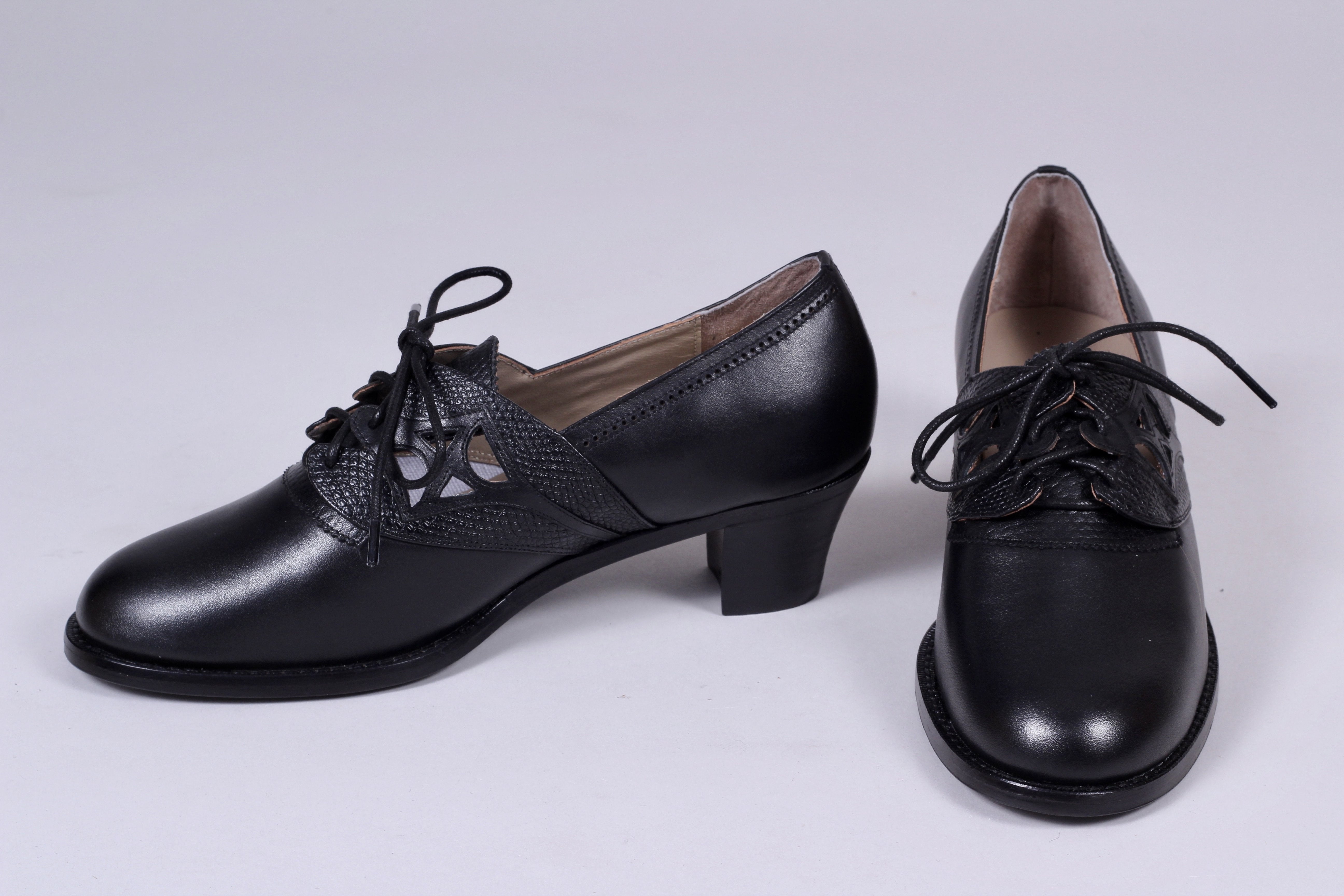 Everyday walking Oxford shoes 30s / 40s - Black - Emily – memery