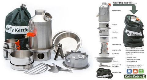 Ultimate 'Base Camp' Kit (Stainless Steel) - VALUE DEAL Camping Kettle &  Stove
