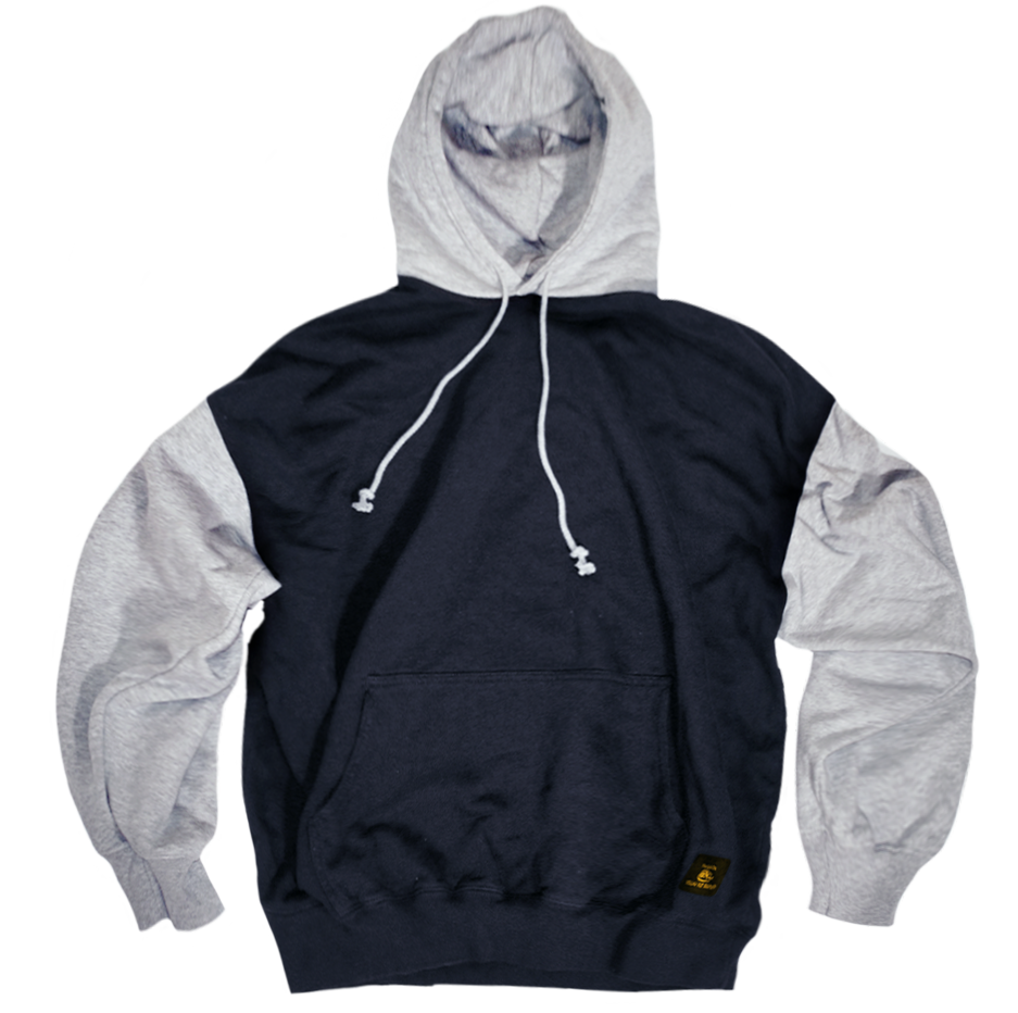 Navy And Grey Cotton Hoodie - Yellow Rat Bastard product image