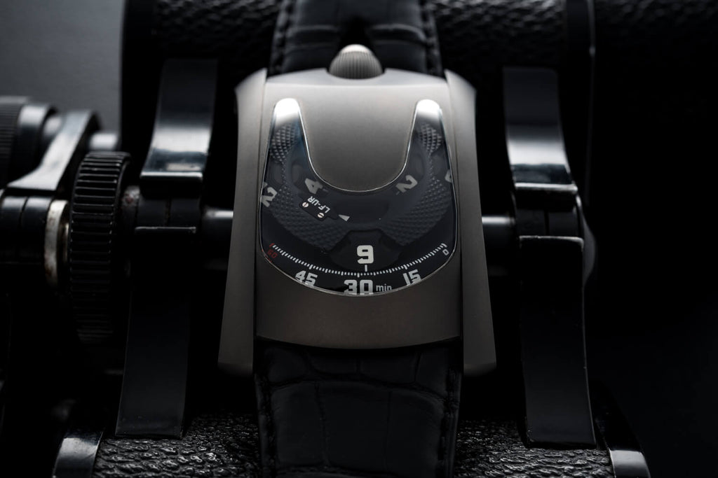 Laurent Ferrier and Urwerk Futuristic Rectangular Black Matte Watch Collaboration Called Arpal Edition Of One For Only Watch