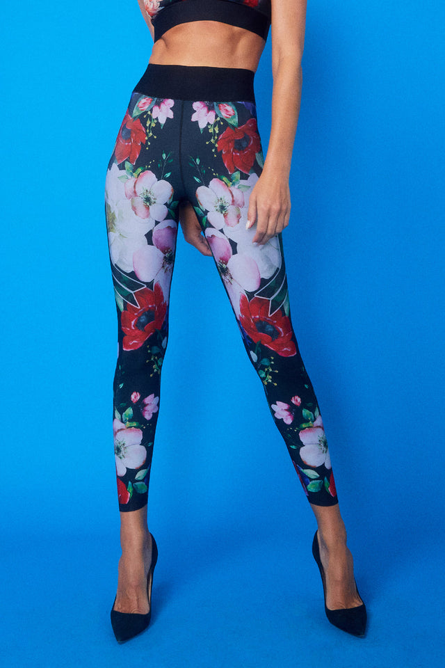 Ultracor FLORES Black USA US Ultra High Hi FLORAL Leggings XL New– Bag Lady  Shop