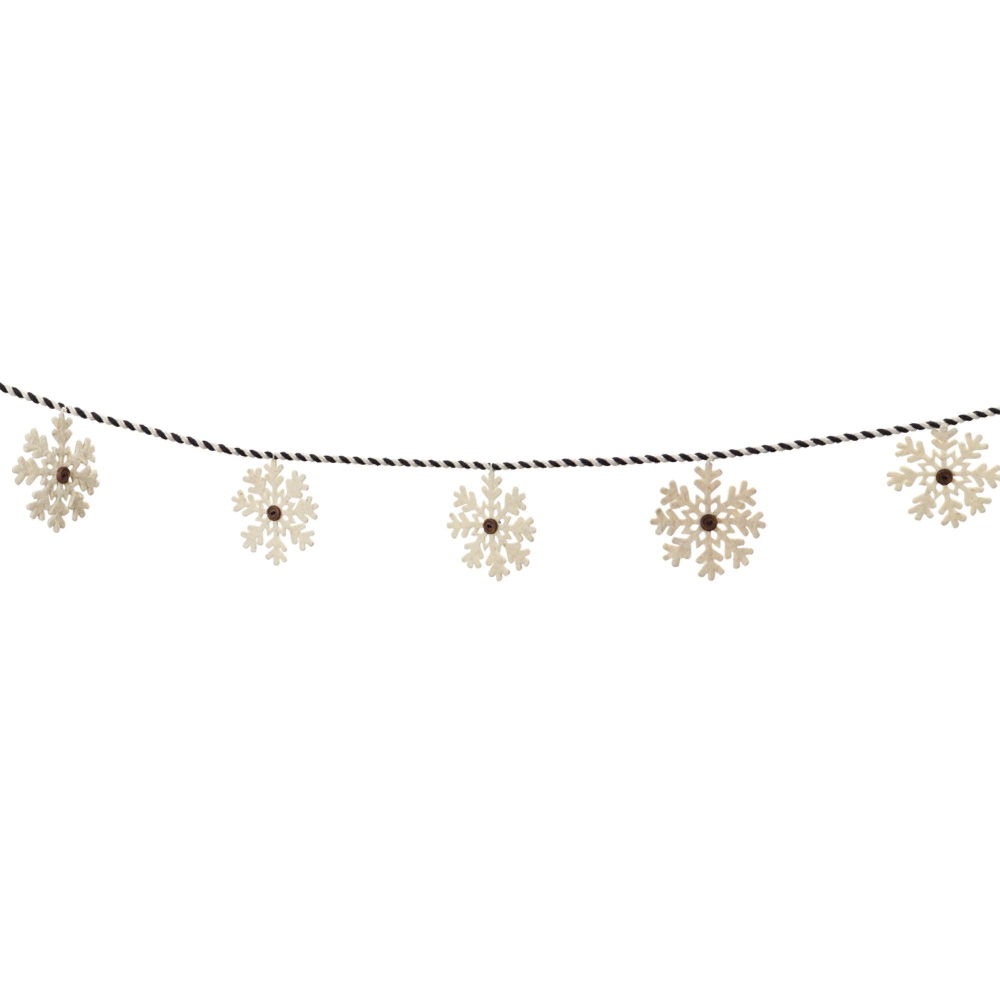 Fabric Snowflake Garland (Set of 2)