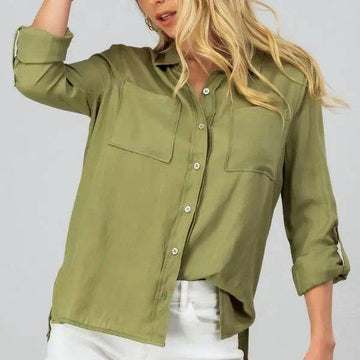 Lightweight Button Down Shirt - Olive