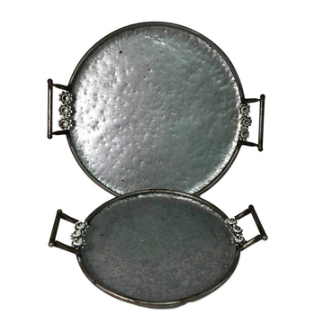 Galvanzied Serving Trays - Set of 2