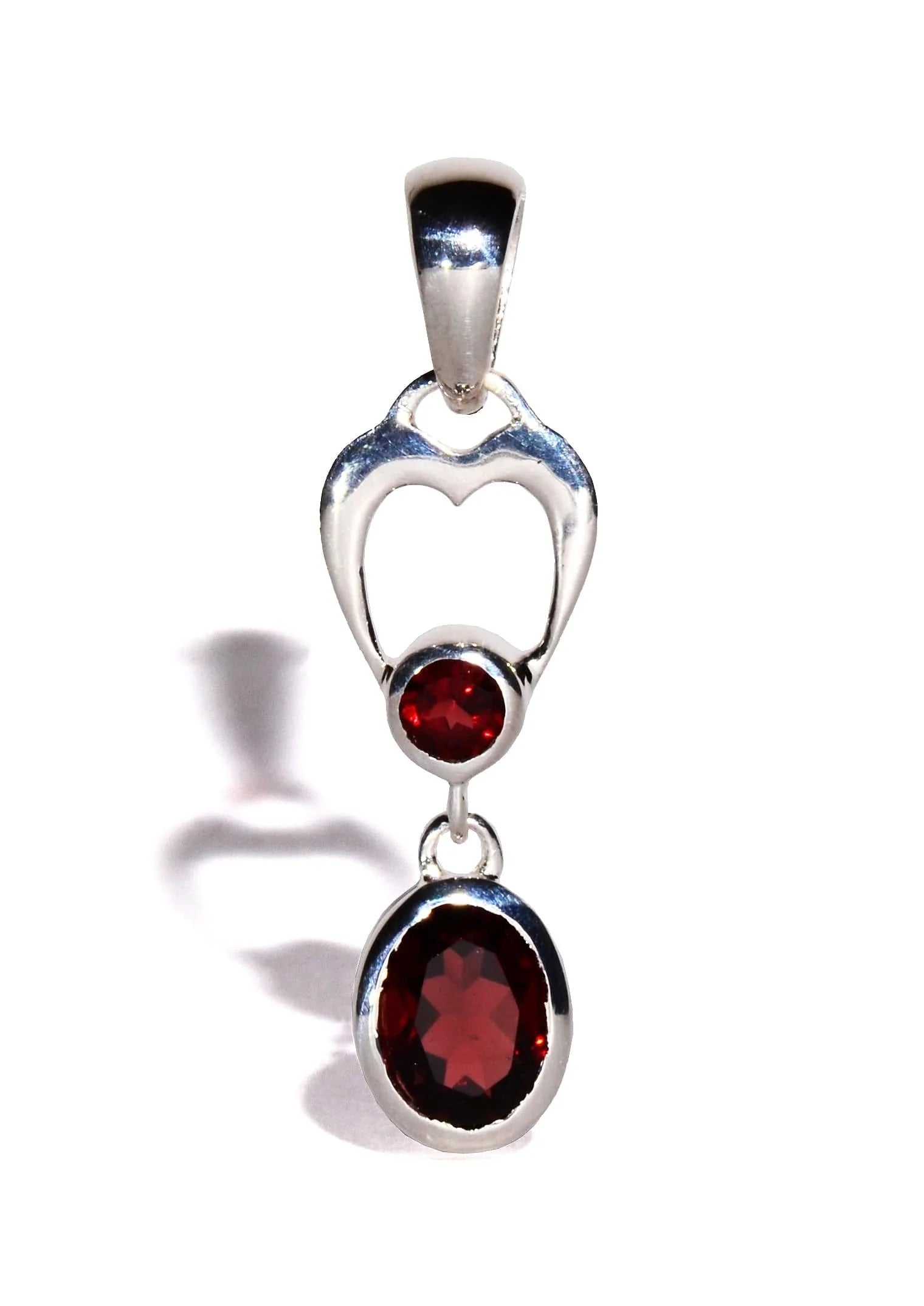 Garnet Sterling Silver Pendant