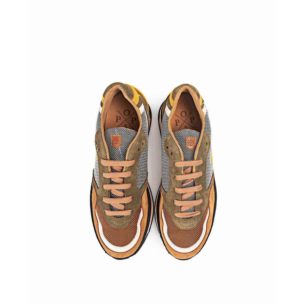 Rosy Brown Sneaker Sainuja en cuir et tissu | Popa x ROEW