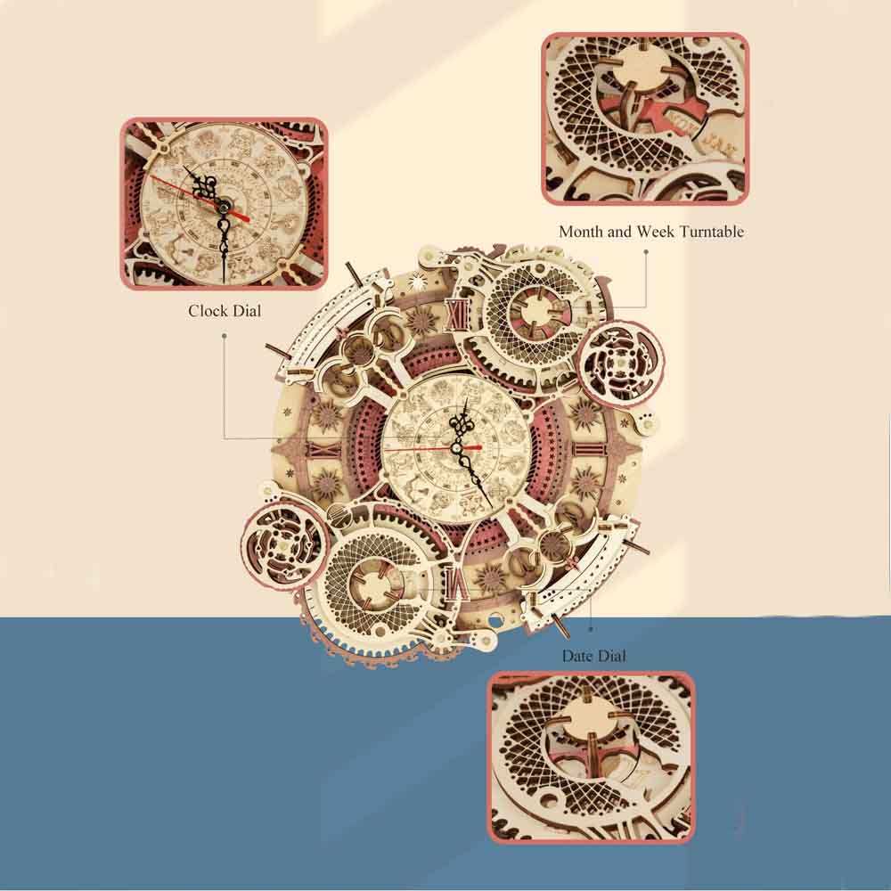 DIY Zodiac Time Engine Wooden Wall Clock