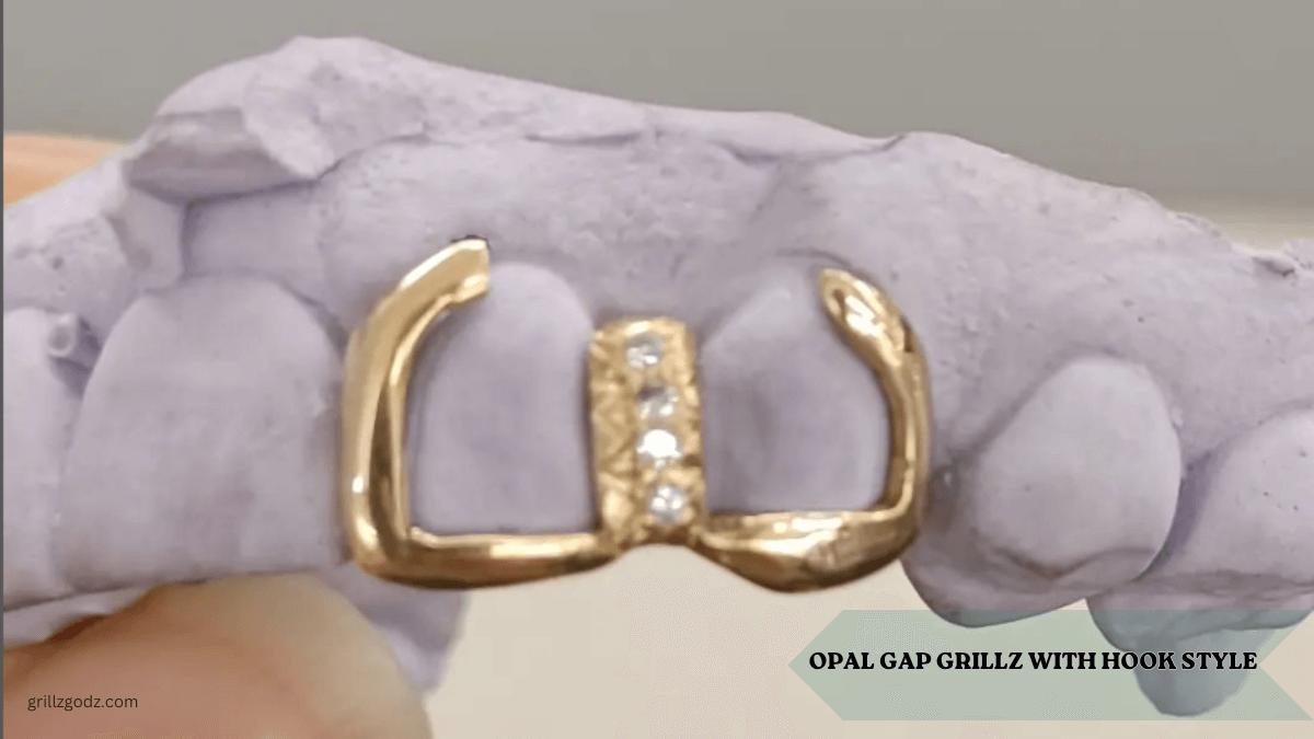 Opal Gap Grillz With Hook Style for Teeth | Grillz Godz