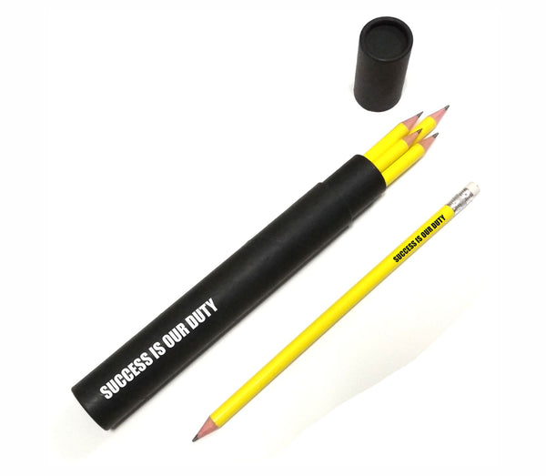 Success is our Duty set of 5 Yellow Pencils in a Box - Gaurav Bhagat Academy