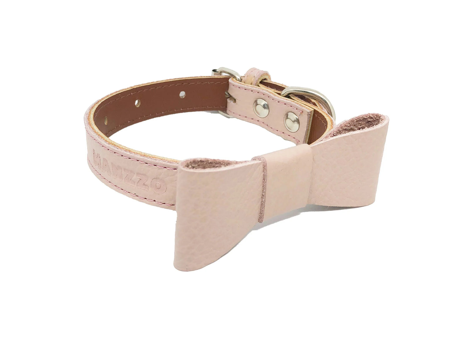 Pink nude leather collar